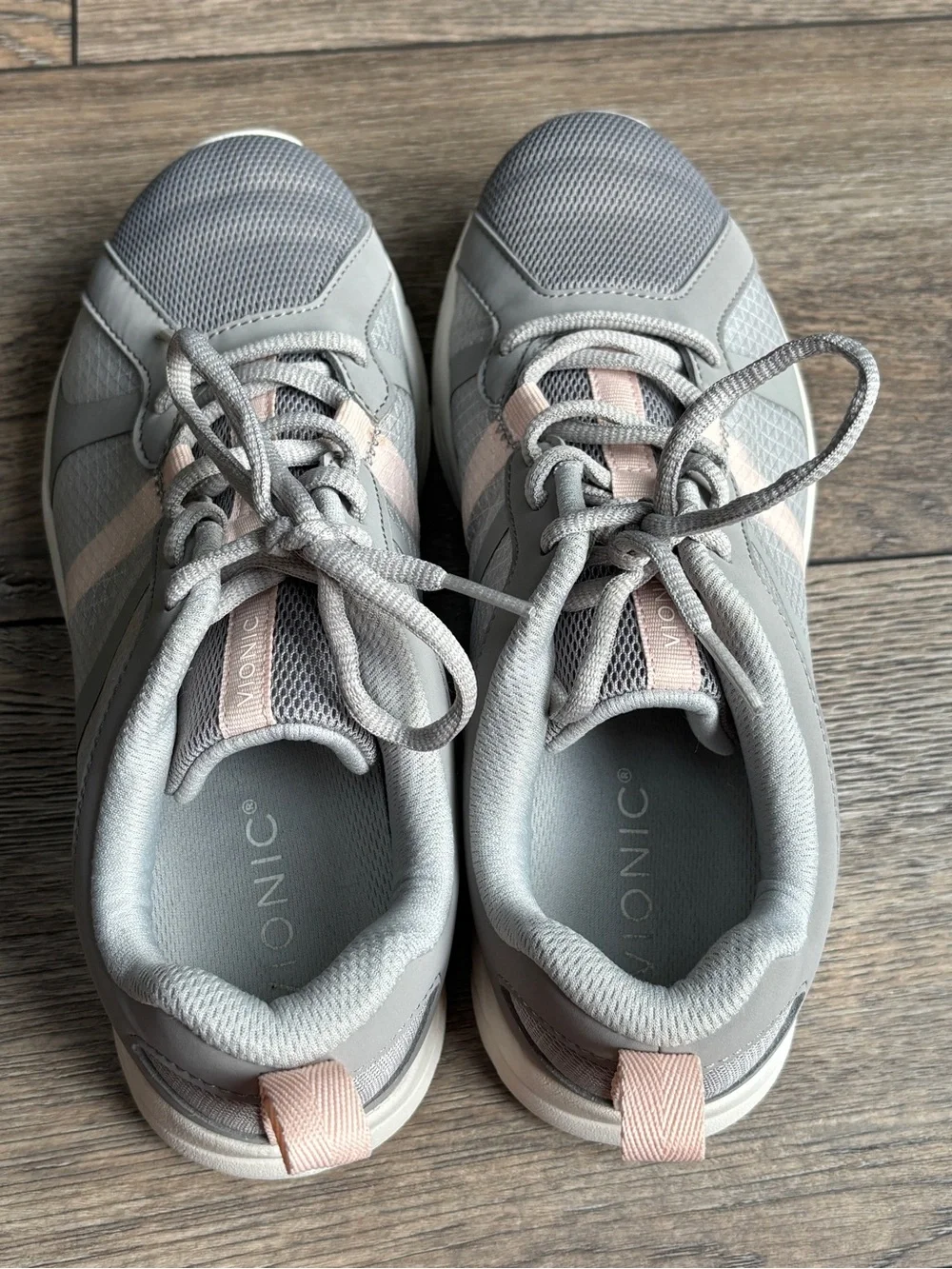 Vionic Brisk Radiant Gray Pink Orthopedic Comfort Supportive Sneakers Sz 7.5